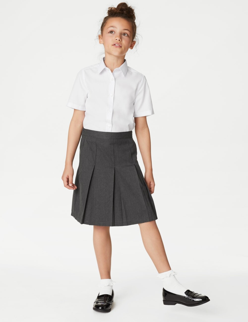 

Удлиненная школьная юбка для девочек Marks & Spencer, серый