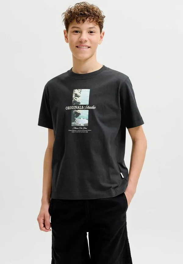 Футболка, футболка для подростков, футболка с принтом Jack & Jones Junior, Black — фото 2