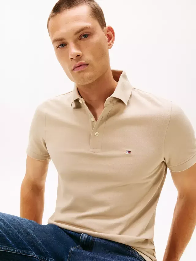 Поло-рубашка пике приталенного кроя 1985 года, натуральный цвет Tommy Hilfiger — фото 4