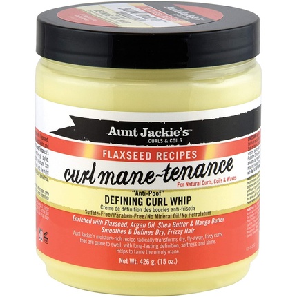 

Кнут для локонов Aunt Jackies Flaxseed Mane Tenance Defining Curl 426 г/15 унций, Aunt Jackie'S