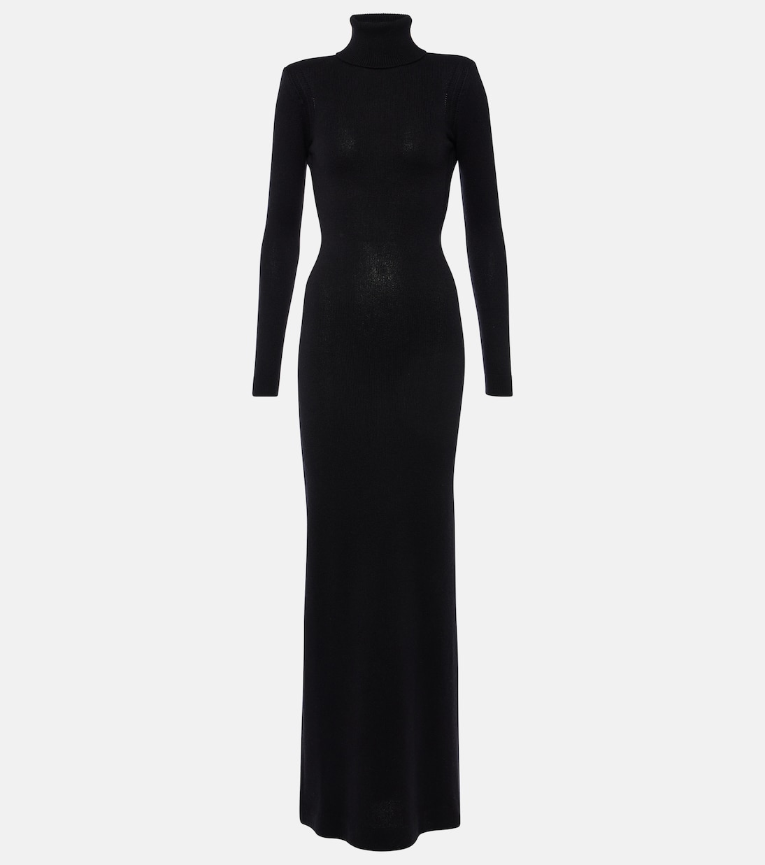 

Платье-макси из кашемира с высоким воротником Tom Ford, черный