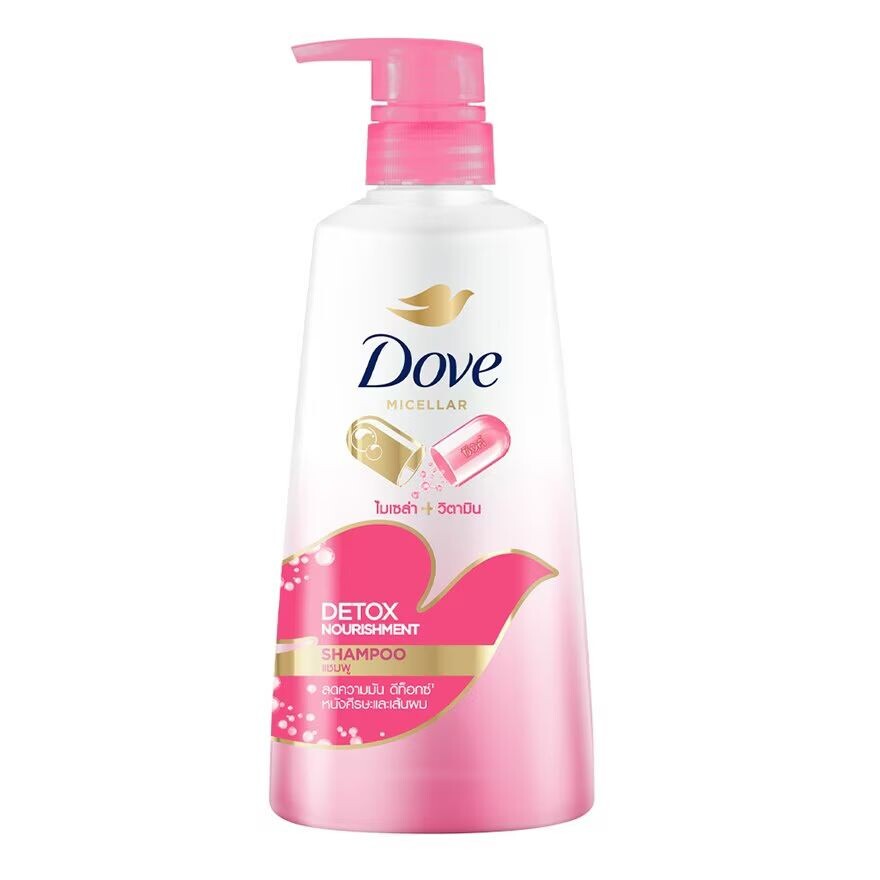 

Dove Шампунь Мицеллярный Витаминный Детокс Питание 430 мл. แชมพู ผมมัน ดีท็อกซ์, Pink