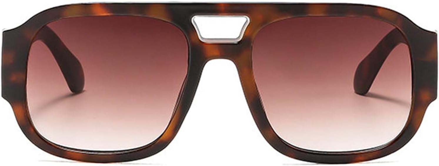 

Винтажные солнцезащитные очки-пилот Helena с двойной перемычкой, для женщин и мужчин, квадратная толстая оправа, модные, увеличенного размера, в стиле 70-х, солнцезащитные очки UV400, C9