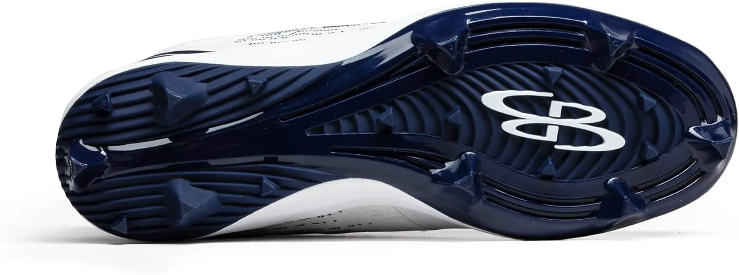 Мужские бутсы Boombah Viper Pureknit с литой подошвой - Status - Разные цвета - Разные размеры, белый/синий — фото 2