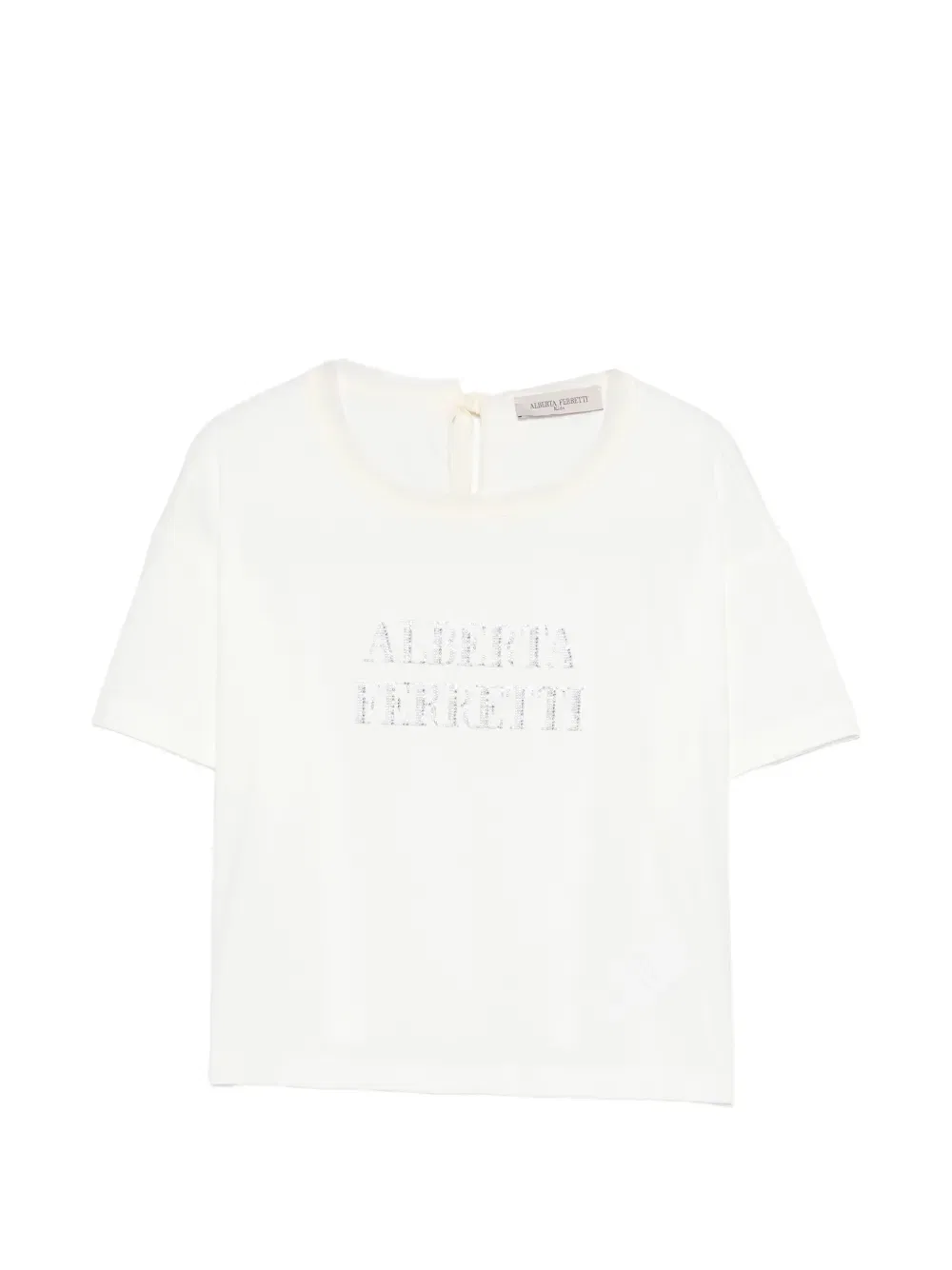 Футболка с декоративным галстуком Alberta Ferretti Kids, белый