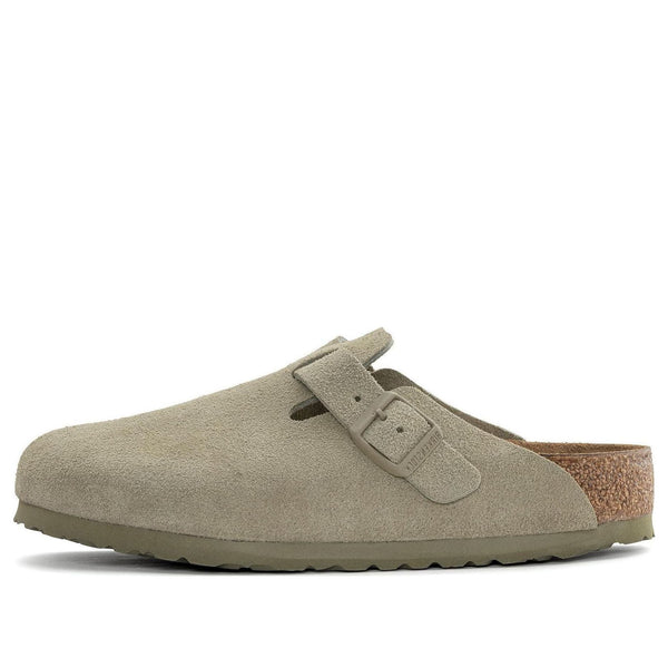 

Тапочки boston suede leather 'faded khaki' Birkenstock, зеленый