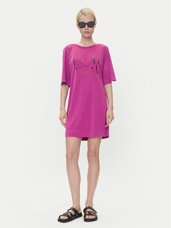 Платье свободного кроя на каждый день EW000618 AF12187 UA227 Emporio Armani, розовый — фото 2