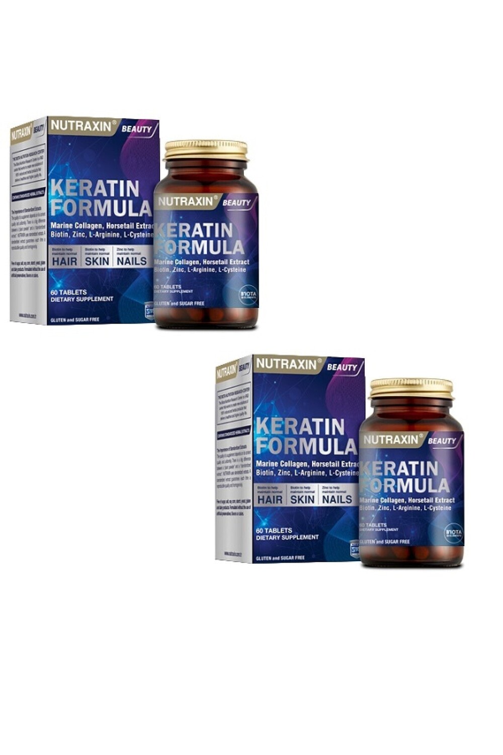 

Nutraxin Keratin Formula 60 Tablet Hair - Nails - Skin X2 Pieces