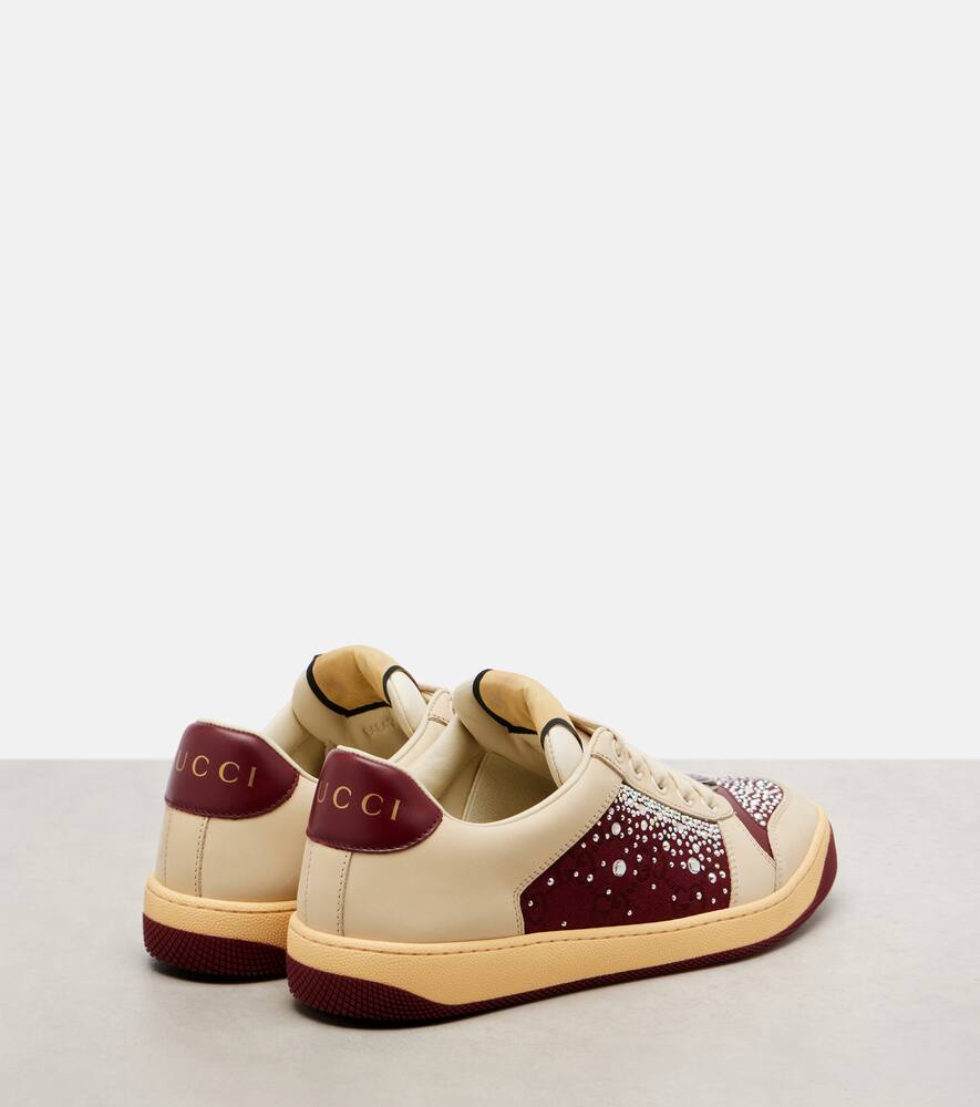 Кроссовки из декорированного холста и кожи Gucci, DM/RA-RA/C/C/RA/OW/R — фото 2
