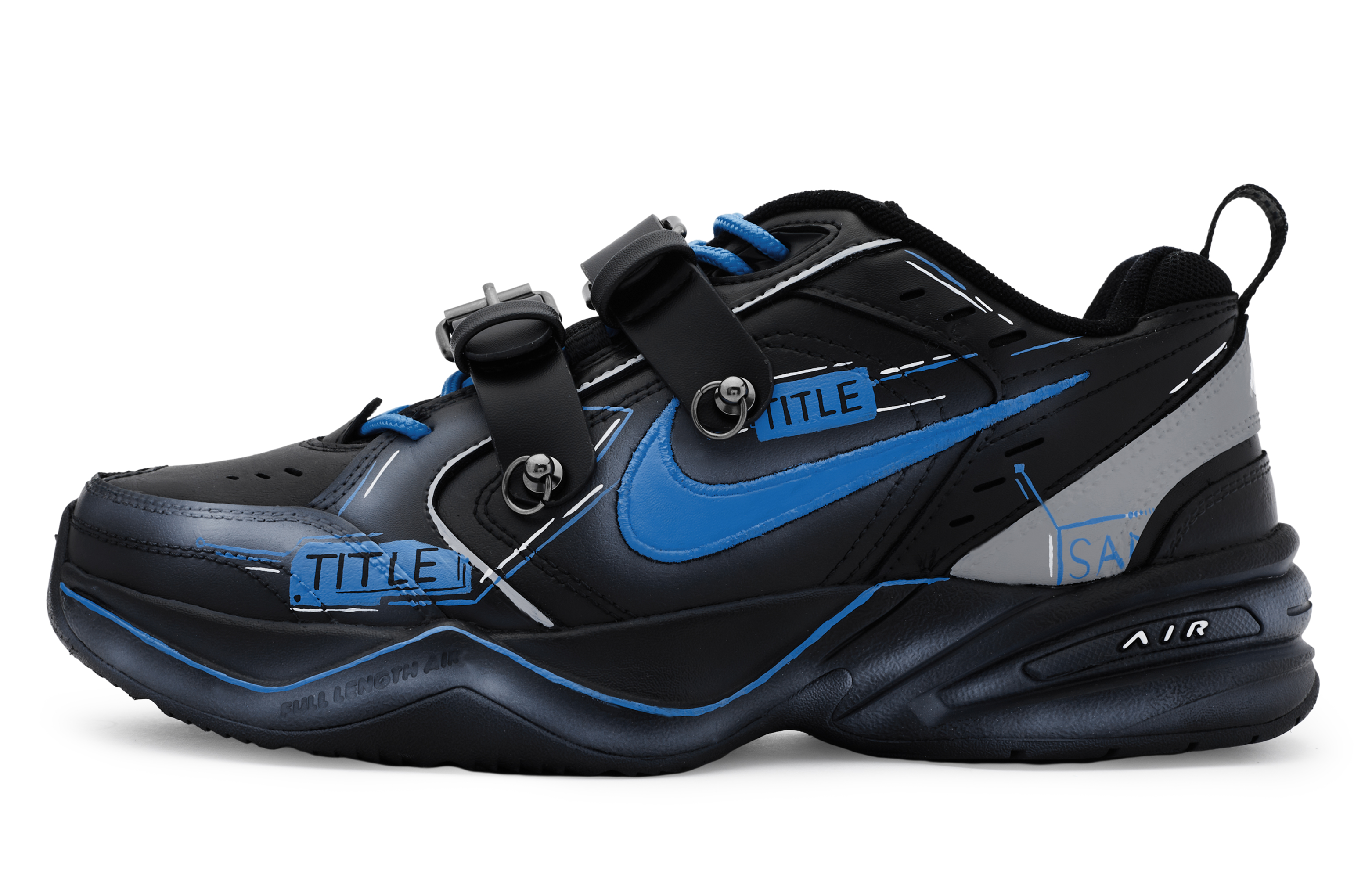 

Массивные кроссовки Nike Air Monarch 4 унисекс, Black/Blue