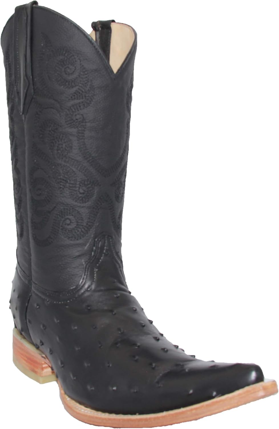 

Мужские кожаные вестерн-бутсы Western Shops с тиснением под перо страуса The Western Shops, черный