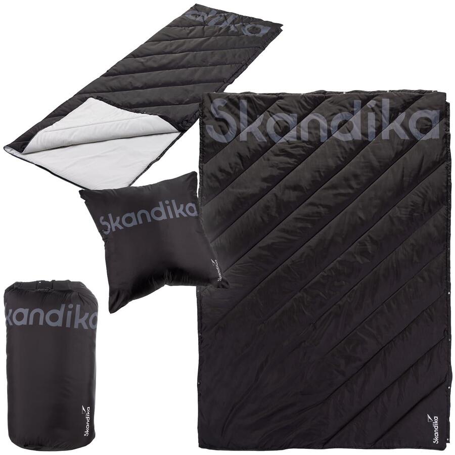 

SKANDIKA Кемпинговое одеяло Liva - 4-в-1 одеяло для отдыха на природе - спальный мешок - подушка - водонепроницаемое