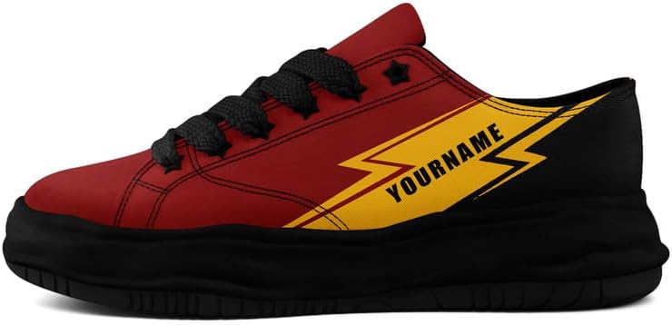 

Кроссовки AWSOLE Custom Platform Canvas для мужчин и женщин, модные низкие повседневные туфли, классические удобные обувь для ходьбы, черный/красный/желтый