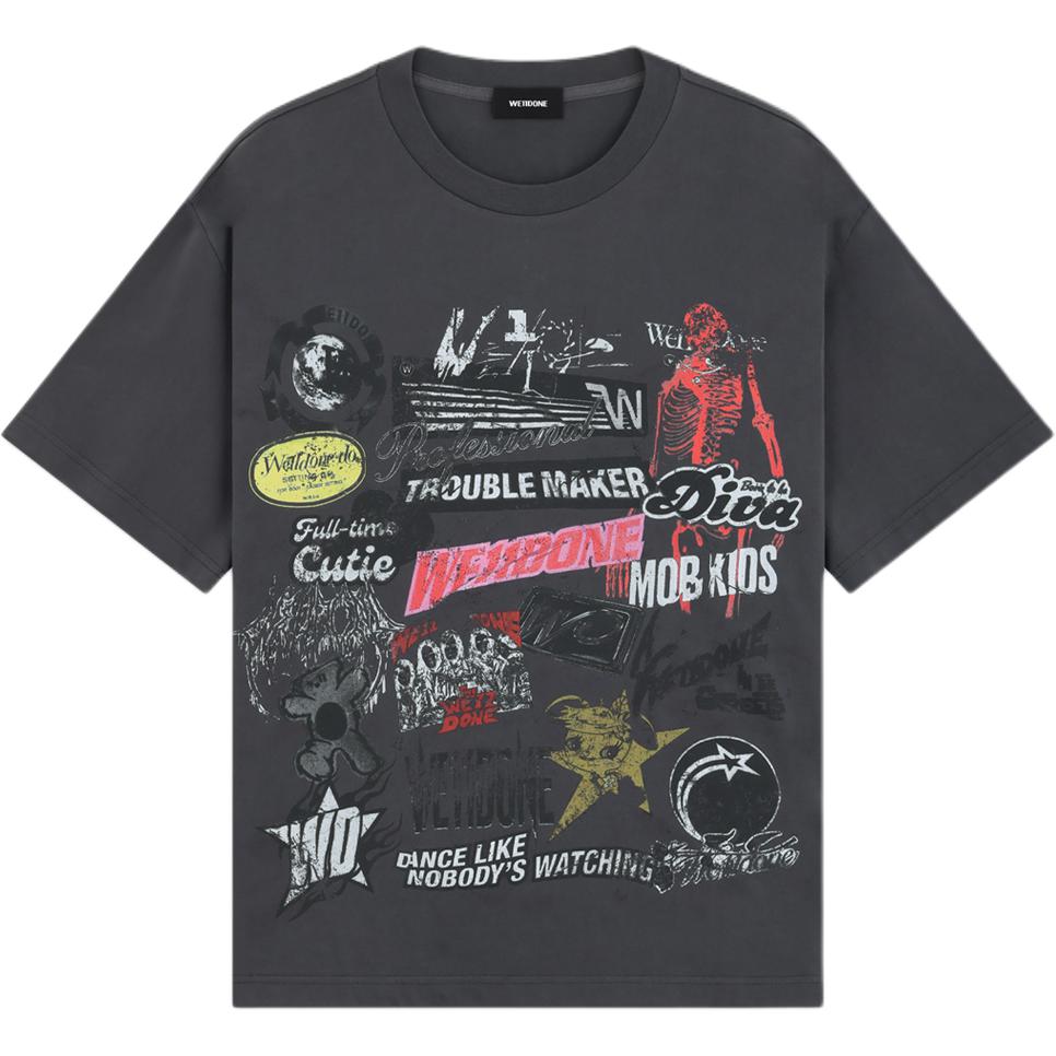 

Футболка с рукавом дроп-шиплер унисекс charcoal gray WE11DONE, серый