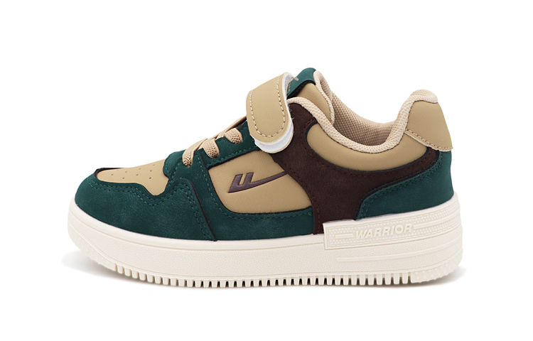 Warrior Low-Top Детские Скейтбордические Кроссовки Желтый Зеленый Коричневый Детские, Земляной Желтый, Темно-Зеленый, Коричневый — фото 2