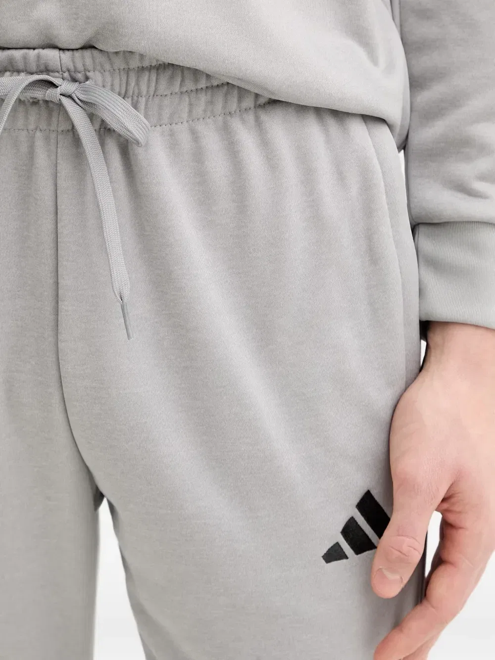 Спортивный костюм с логотипом Adidas, серый — фото 4