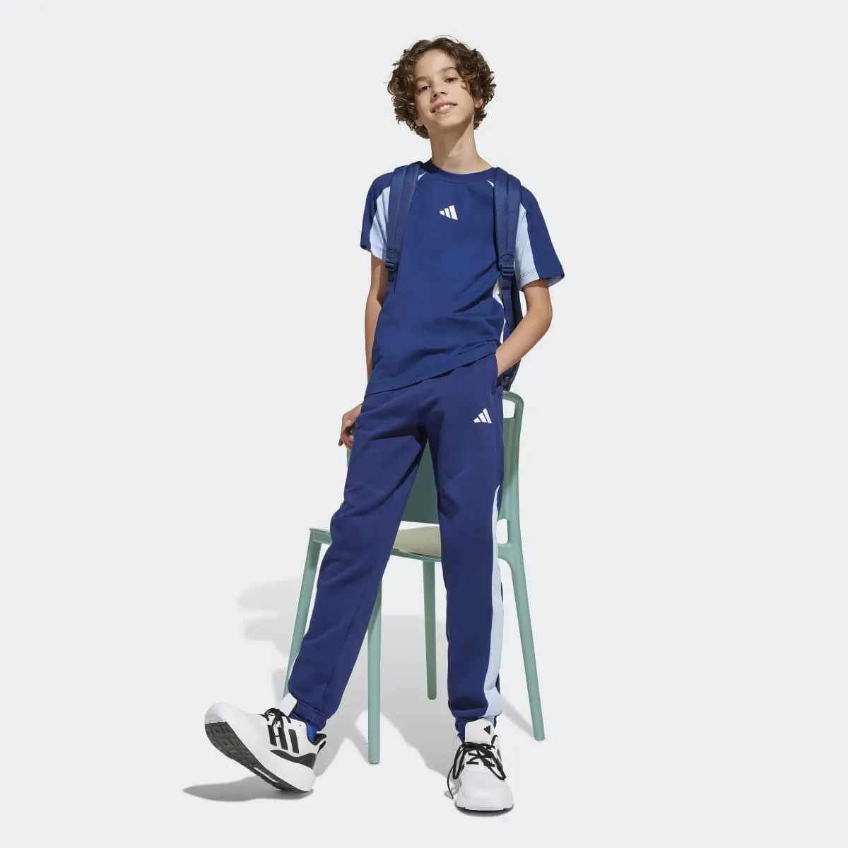 Детская футболка Adidas Seasonal Essentials Colorblock, синий — фото 4