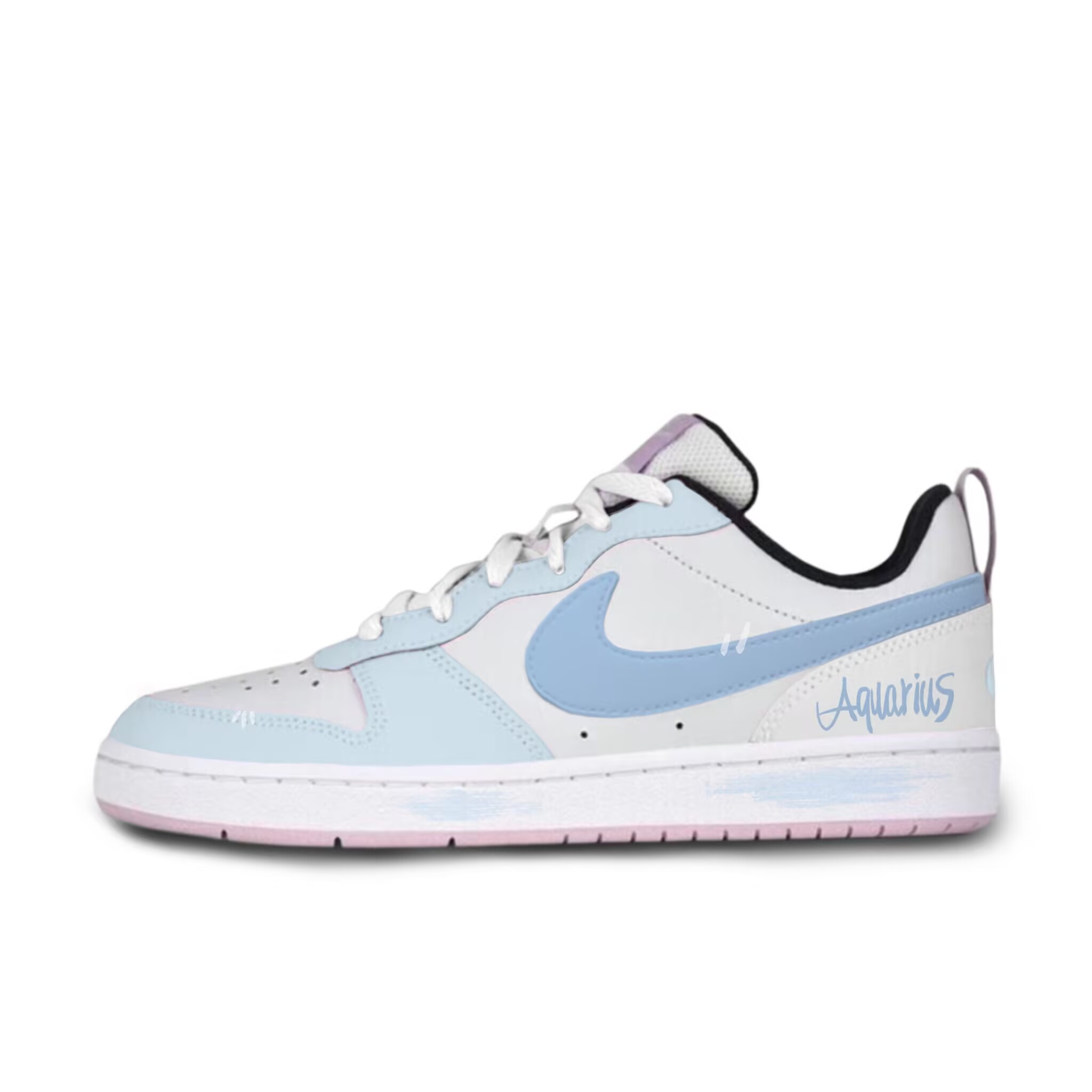 

Кроссовки для скейтбординга Court Borough Aquarius Dreamy Blue White низкие, устойчивые к истиранию, детские Nike, синий