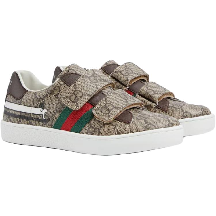Кроссовки детские ACE Gucci низкие для скейтбординга, коричневые — фото 4