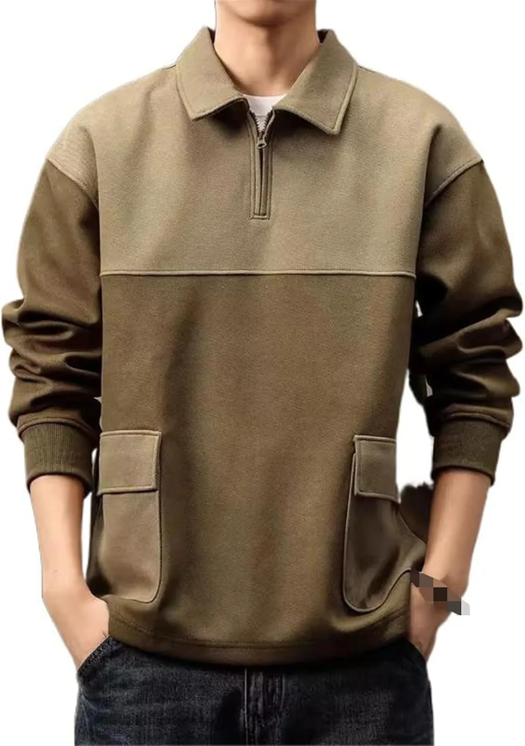 

Мужской свитшот с лацканом и полумолнией YSTHPED