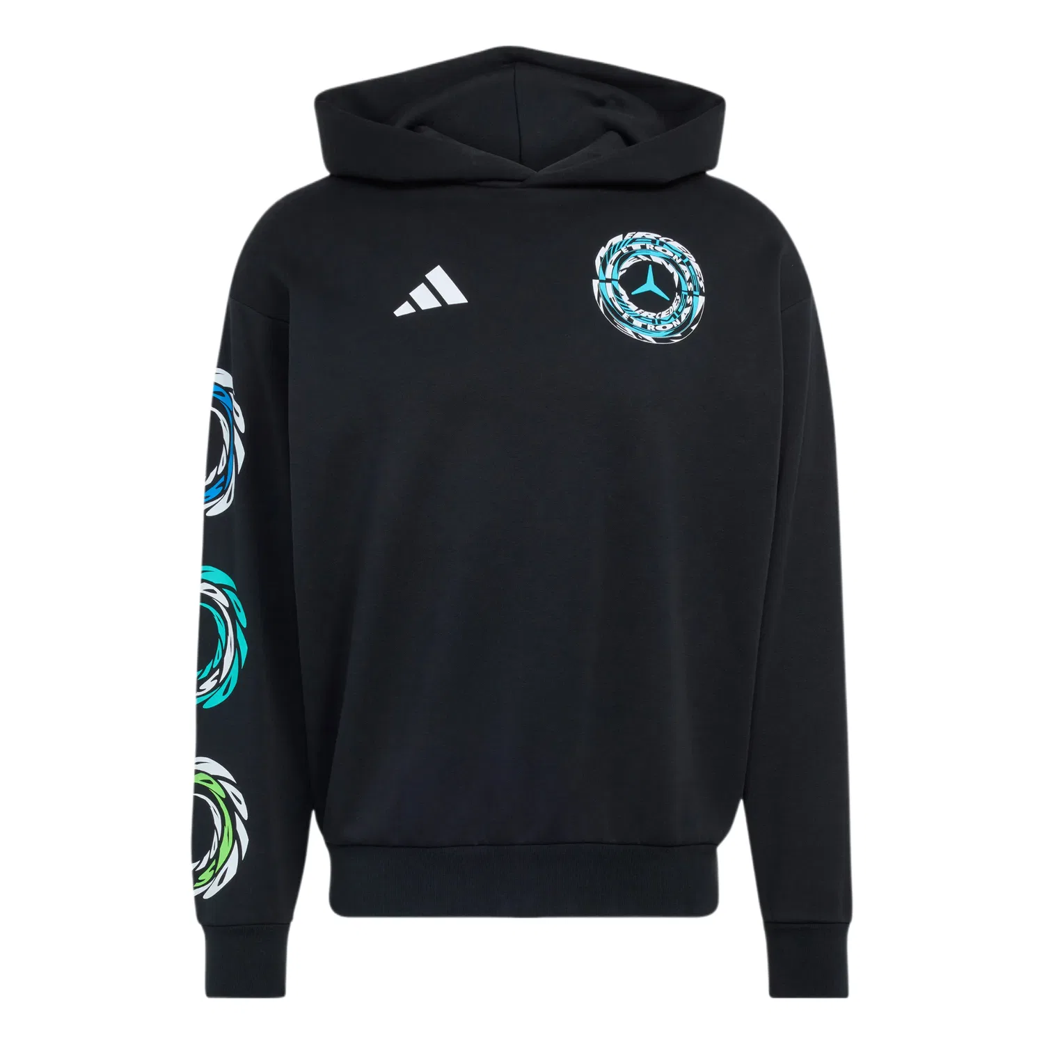Свитшот Adidas MERCEDES AMG с капюшоном черный