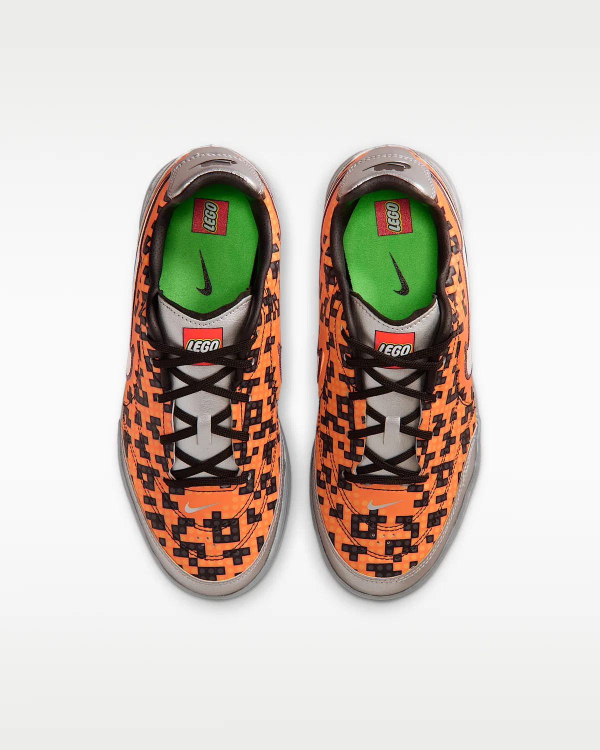 Детские кроссовки Nike Jr. Streetgato x LEGO® Collection, Metallic Silver/Safety Orange/Black/White — фото 4