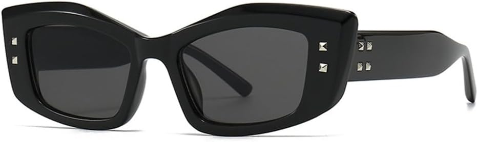 

Солнцезащитные очки MUTYNE Retro Cat Eye Rivet для женщин, модные квадратные солнцезащитные очки с широкими краями, защитные очки для мужчин, очки для водителей, Black