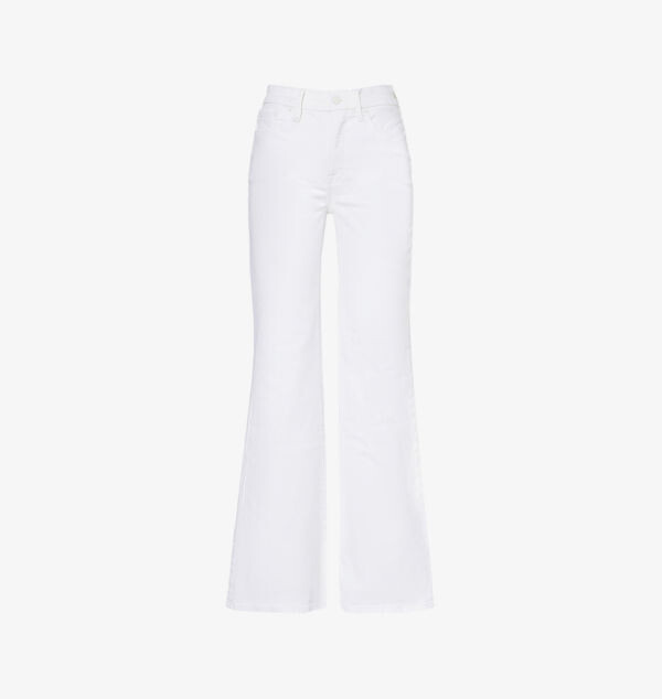 

Джинсы Regular-Fit из эластичного денима с расклешенными штанинами Good American, белый