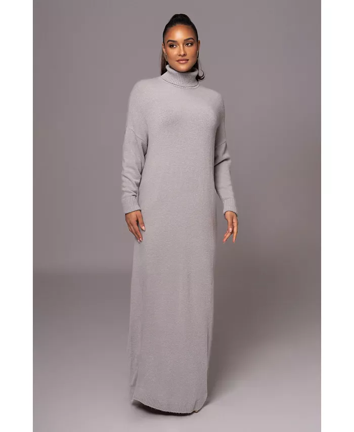

Женское трикотажное платье макси Hartley JLUXLABEL, серый