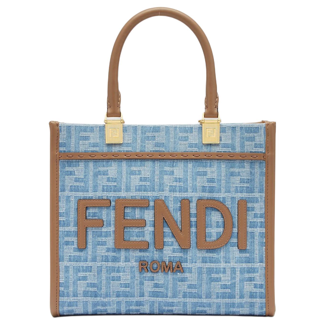 

FENDI Сумка-шоппер Sunshine Denim, сумка для покупок, сумка через плечо, маленькая женская сумка светло-голубой