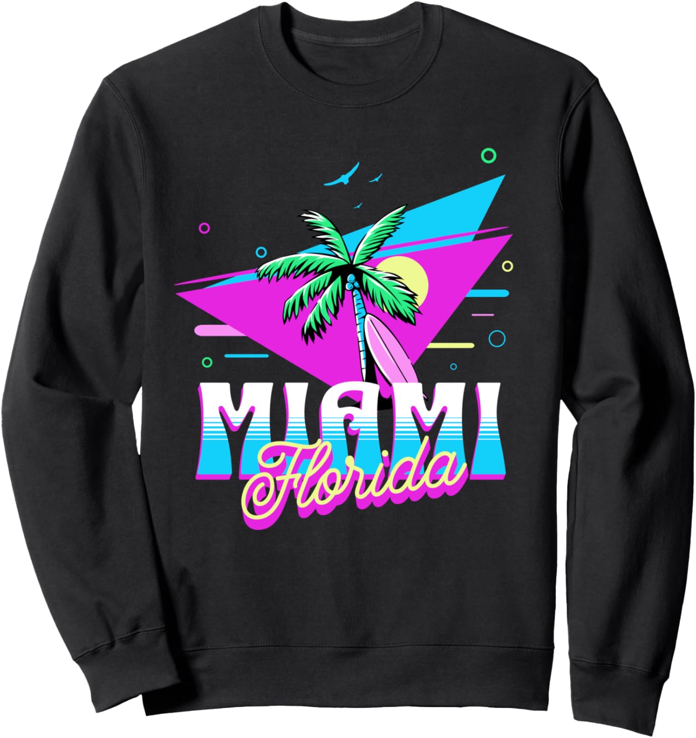 

Классическая толстовка в стиле серфинга, Майами, Флорида Colorful Surfing Style Vintage Miami, черный