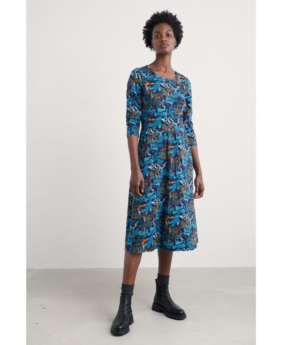 

Женское платье April с рукавами четверть длины Seasalt Cornwall, Floating fronds maritime