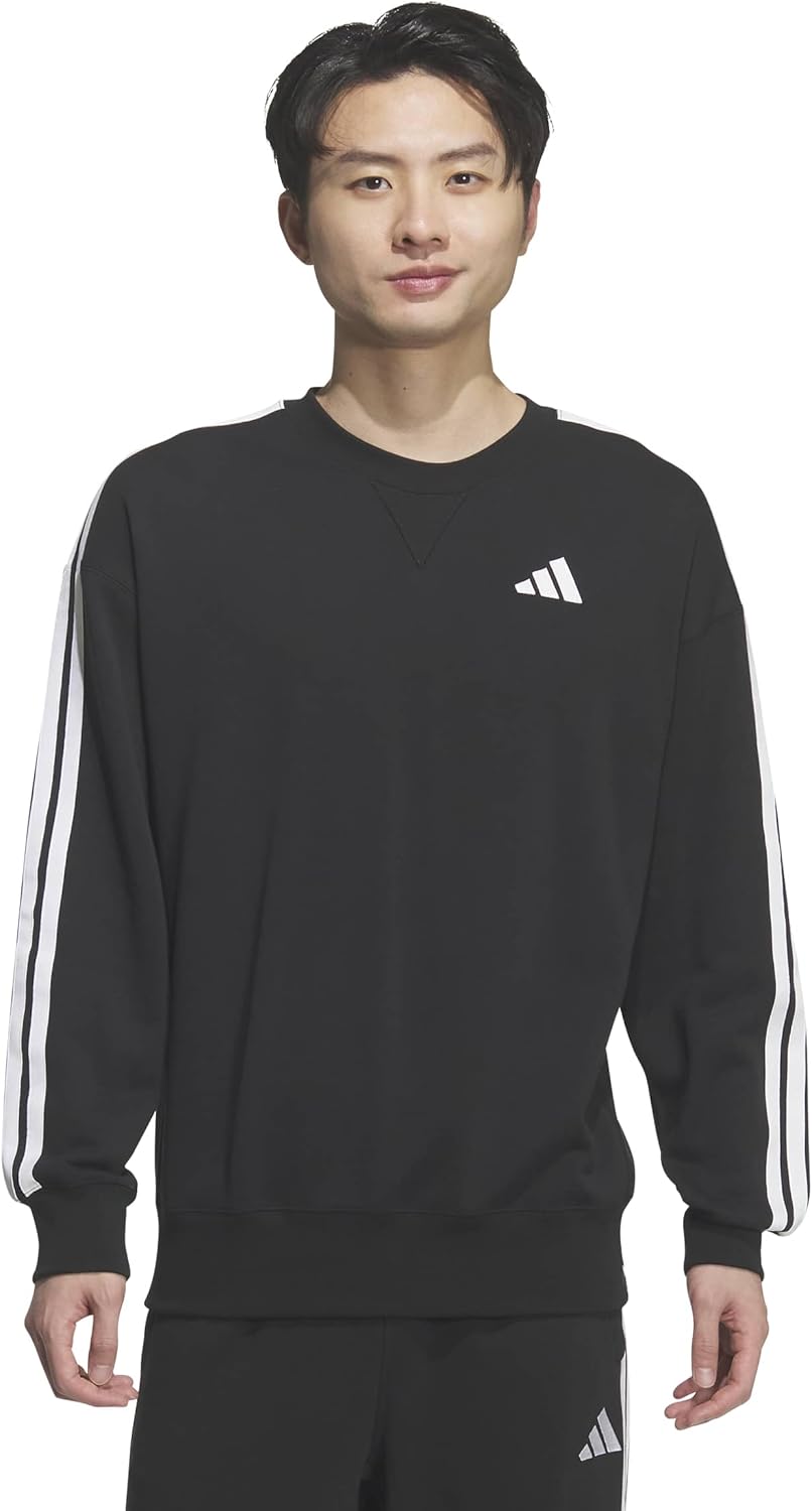 Мужская толстовка Adidas ESS+ JUP87 с тремя полосками, черный