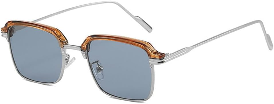 

Солнцезащитные очки в стиле ретро квадратной формы для женщин, модные прозрачные линзы с градиентом цвета океана, защита от ультрафиолета UV400 для мужчин MTZJH, Brown Silver Grey