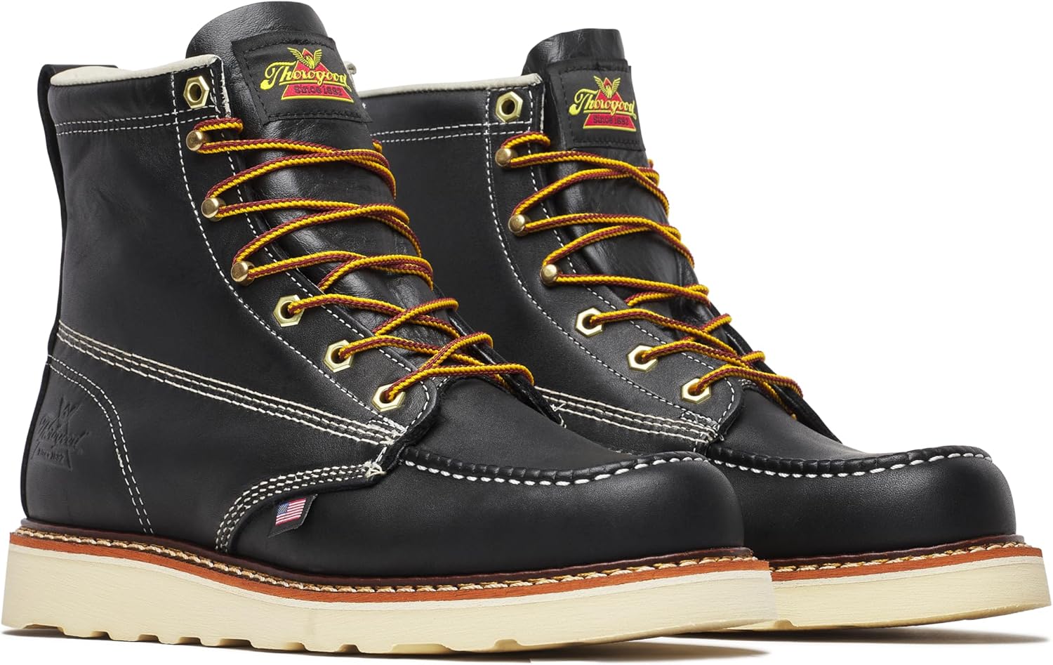 

Мужские ботинки Thorogood American Heritage 8" с круглым носком, водонепроницаемые с композитным защитным носком и подошвой MAXWear, черный