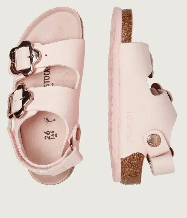 Детские кожаные сандалии AS Kids Flower B. Milano. narrow fit Birkenstock, пудрово-розовый — фото 3