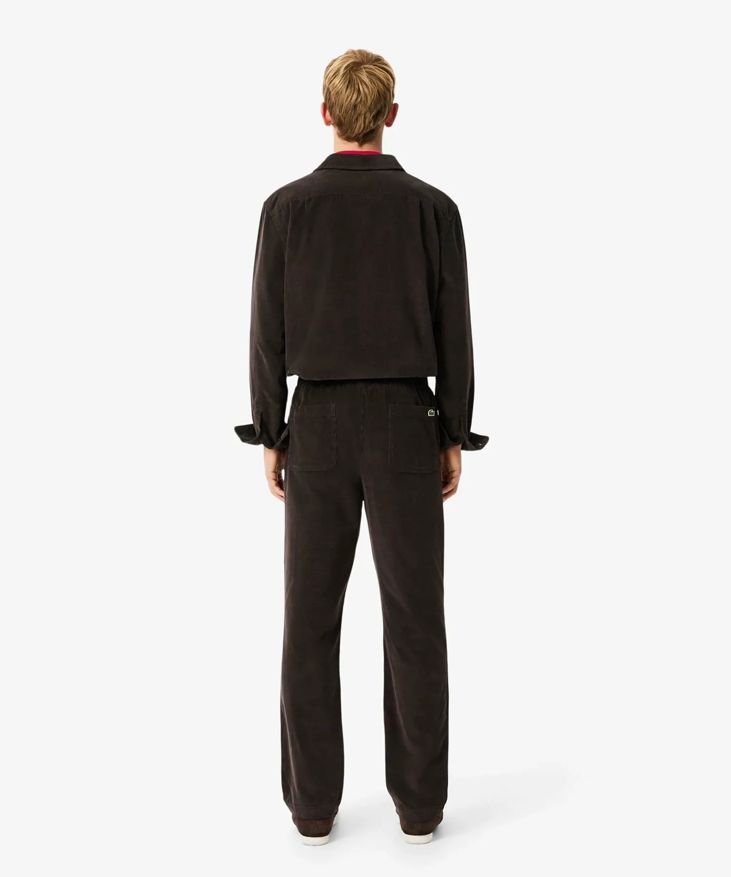 Удобные брюки из тонкого ребристого вельвета LACOSTE, Dark Brown — фото 3