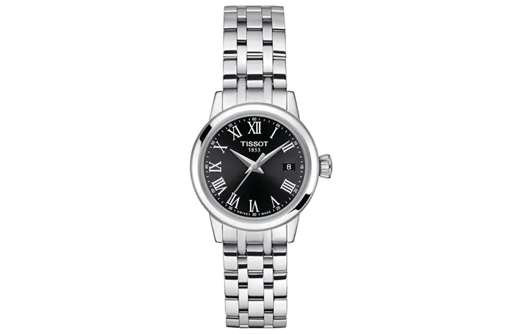 

TISSOT Часы Quartz Movement Women's Watch 28mm Black Dial Stainless Steel Case Stainless Steel Watchband, Black Dial