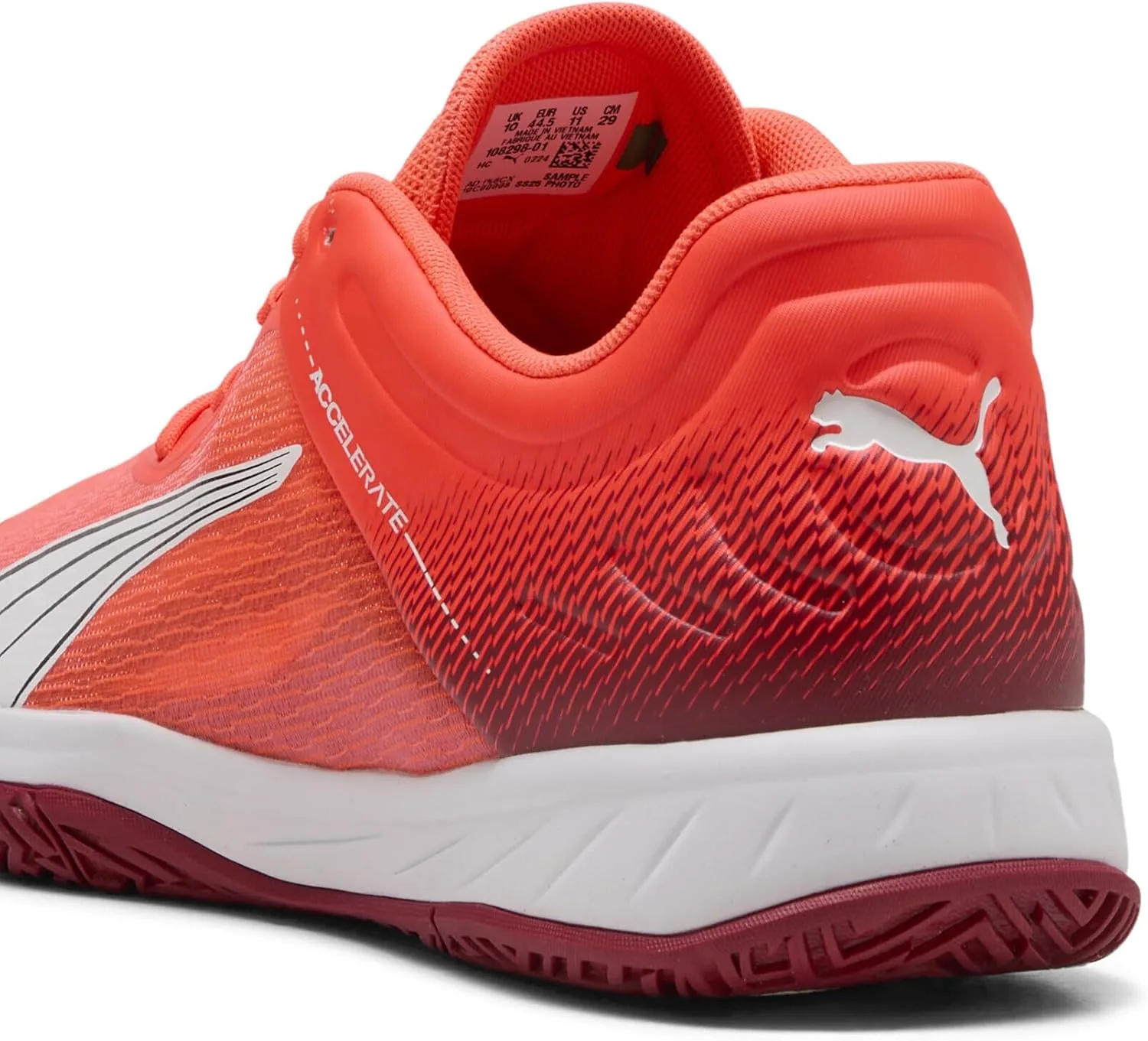 Кроссовки PUMA Unisex Accelerates Turbo для восстановления, белый/черный/красный/малиновый — фото 2