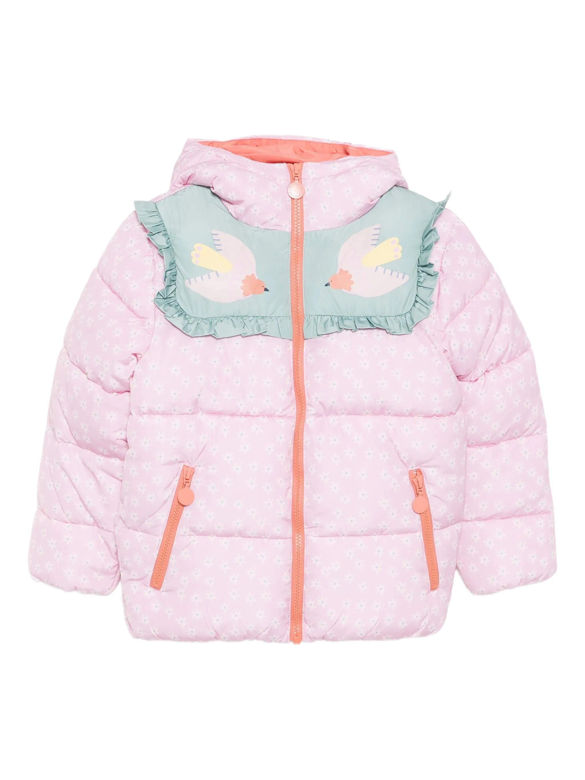 

Пуховик с графичным принтом Stella Mccartney Kids, розовый