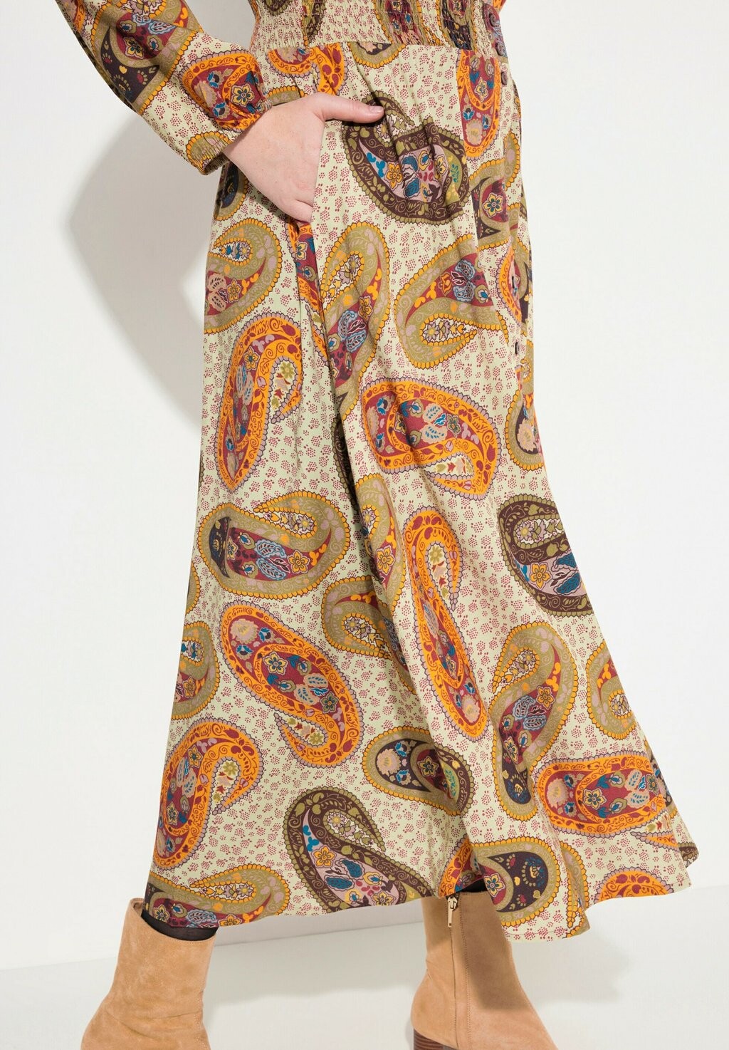 

Платье-рубашка RETRO PAISLEY LONG SLEEVE Ulla Popken, золотой