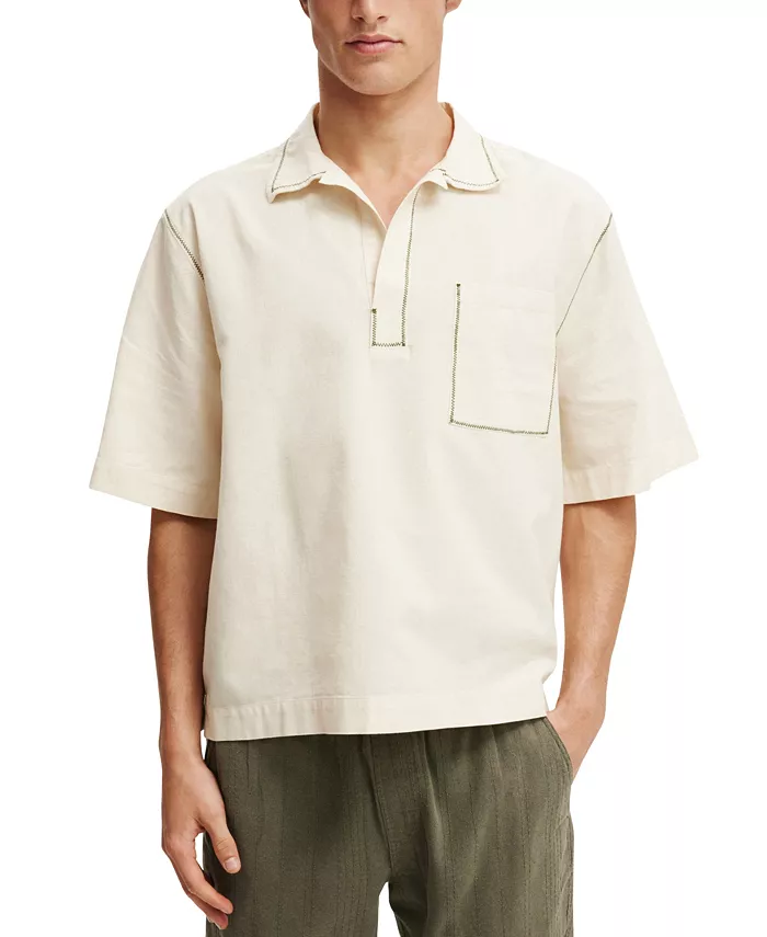 

Мужская поло с коротким рукавом Box Fit COTTON ON, слоновая кость/кремовый