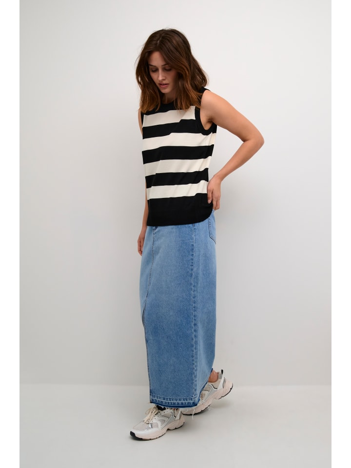 

Kaffe Вязаный свитер KAlizza стандартного кроя в черно-голубиную полоску