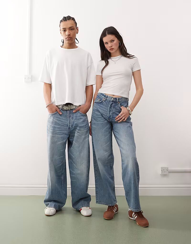 

Джинсы Weekday Unisex Astro с широкими штанинами, синие