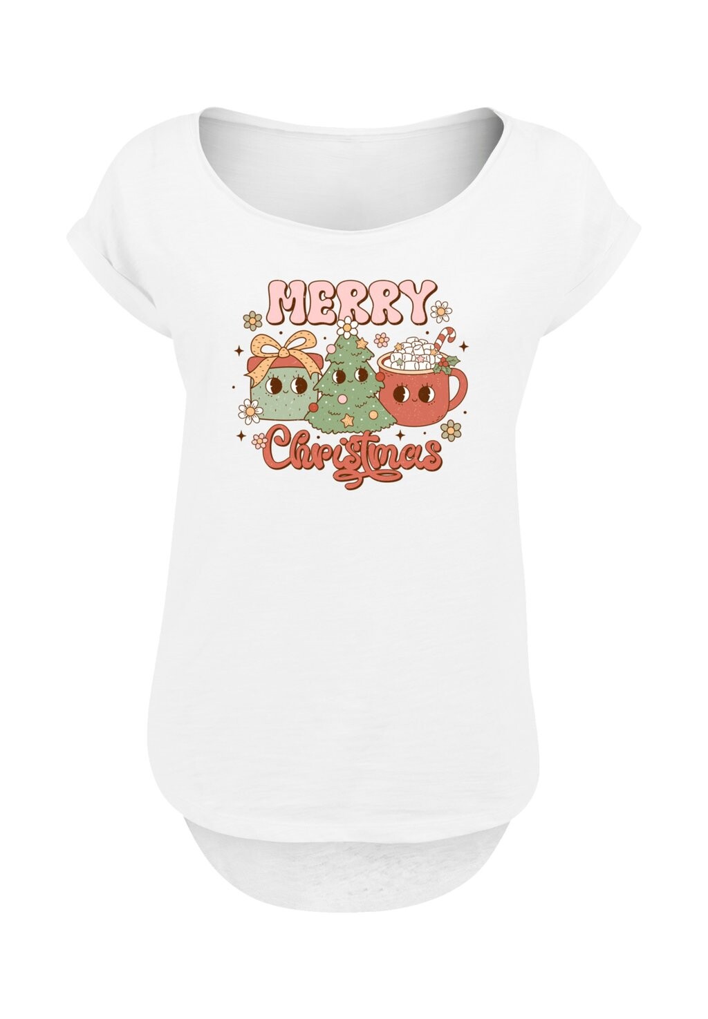 

Футболка с принтом WEIHNACHTEN MERRY CHRISTMAS COZY AND CUTE F4NT4STIC, белый