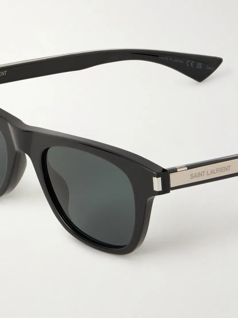 Квадратные ацетатные солнцезащитные очки Saint Laurent Eyewear, черный — фото 4