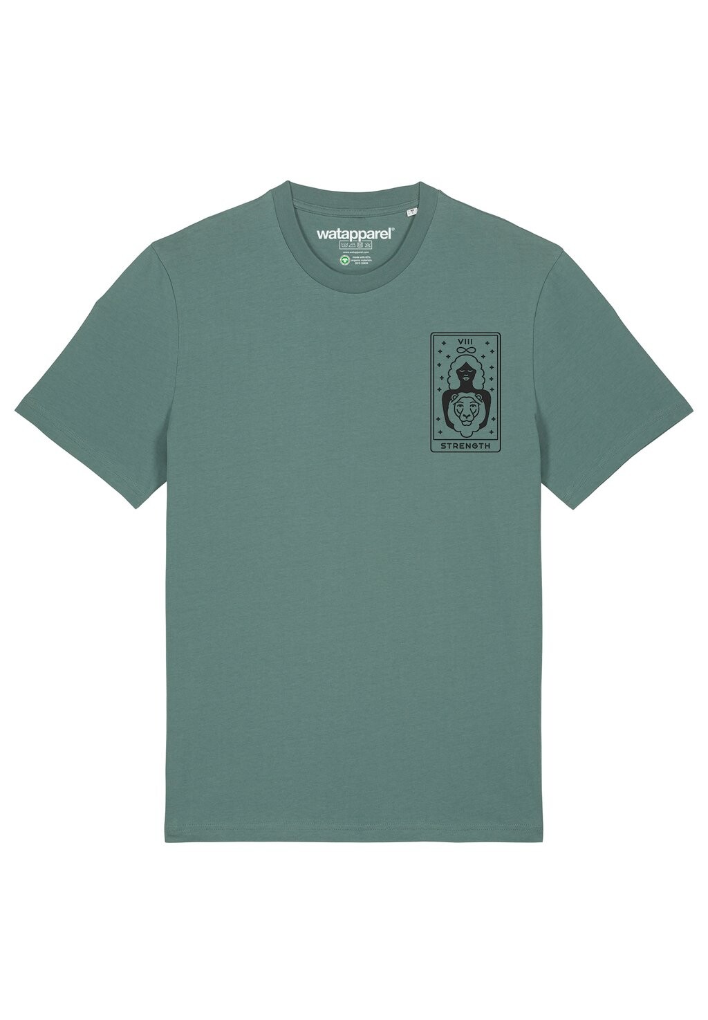 

Футболка с принтом TAROT STRENGTH watapparel, темно-зеленый