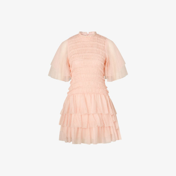 

Мини-платье Minnie из ткани с короткими рукавами Malina, розовый