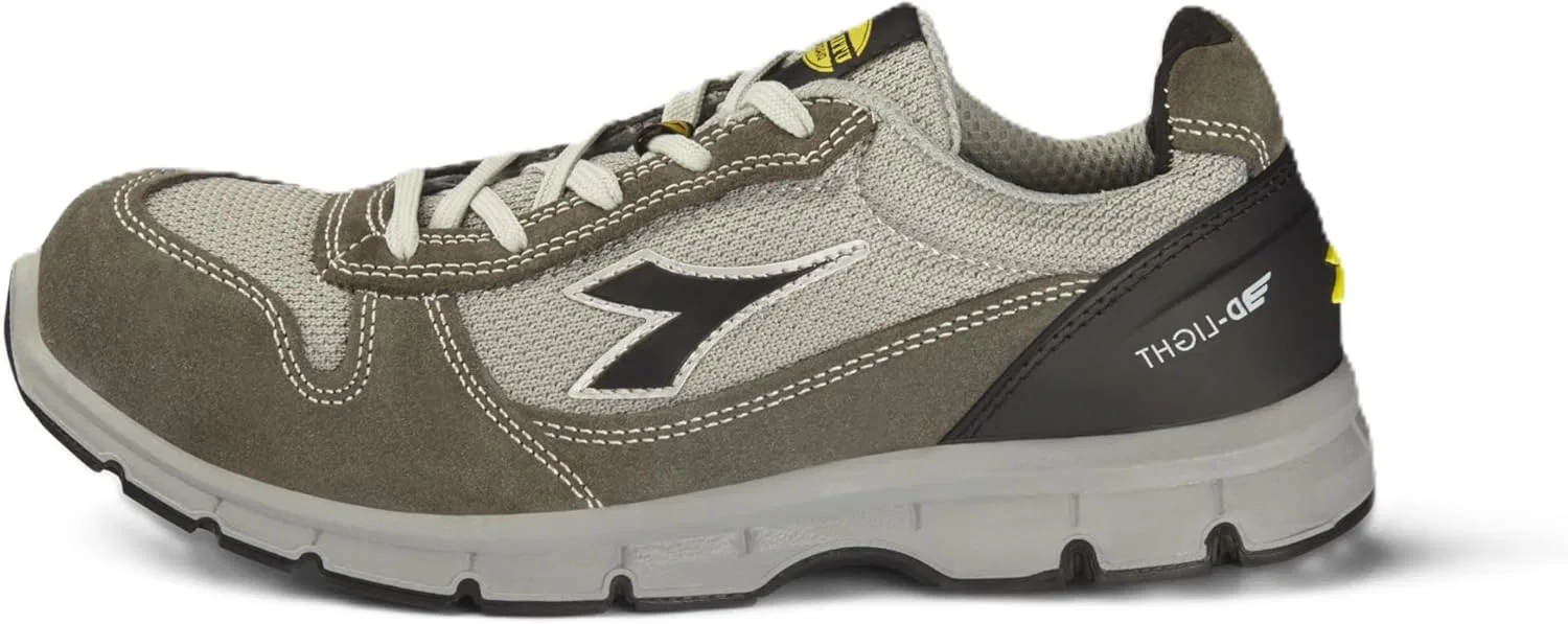 Рабочие кроссовки Utility Diadora - низкие рабочие кроссовки Run Text Low S1P SRC ESD для мужчин и женщин, Grigio Castello Grigio Alluminio