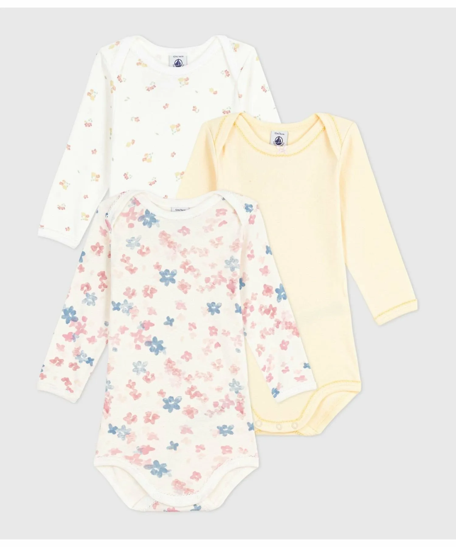 Боди с длинными рукавами (комплект из 3 предметов) PETIT BATEAU, Multicolor 1